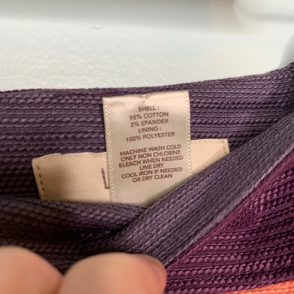 LOFT Purple Striped Textured Pencil Skirt - Picture 3 of 7